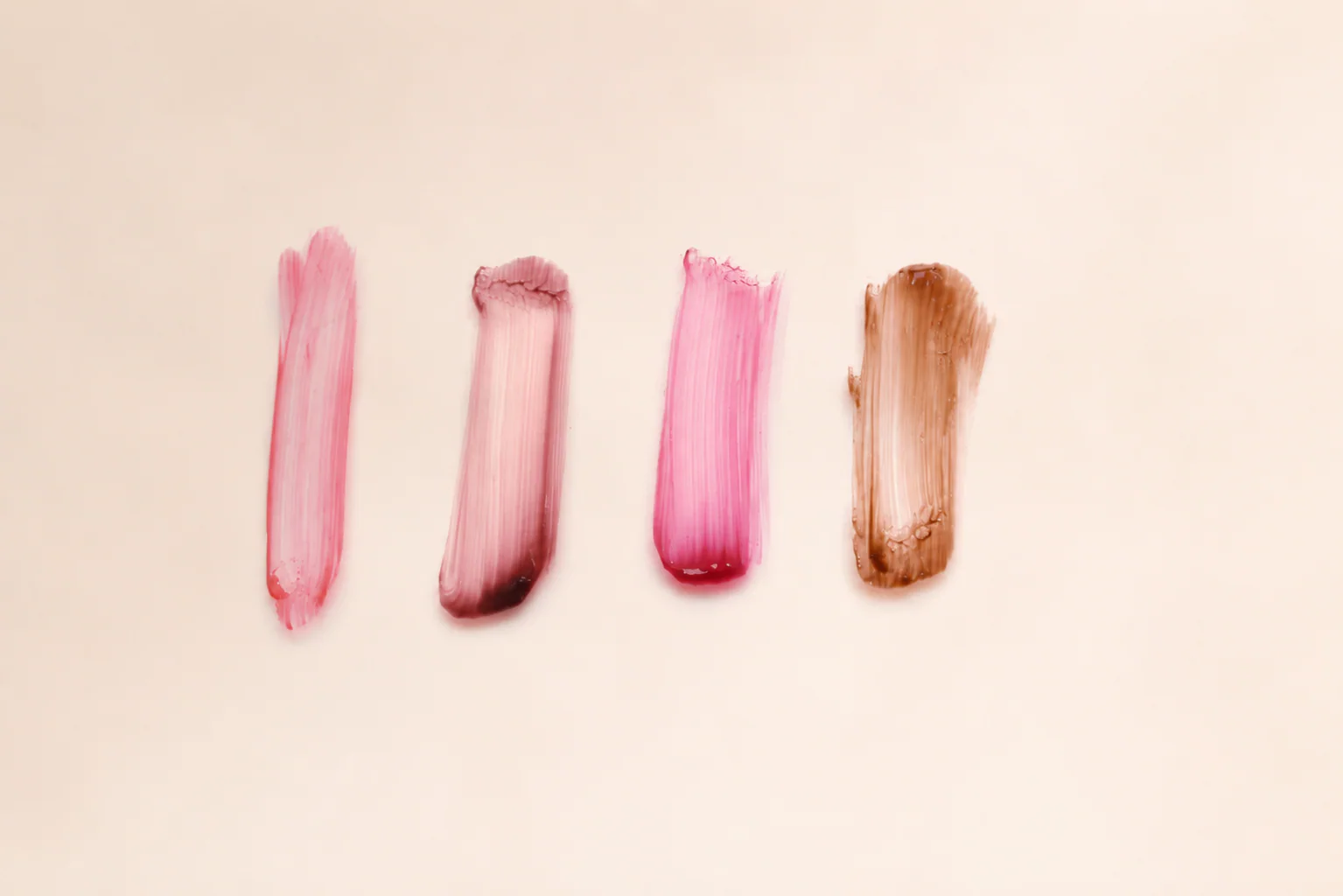 Swatches of the four Donna Tint Wardrobe shades